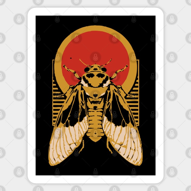 Gothic Cicada Japanese Insect Art Summer Bug Design Sticker by TuncGK
